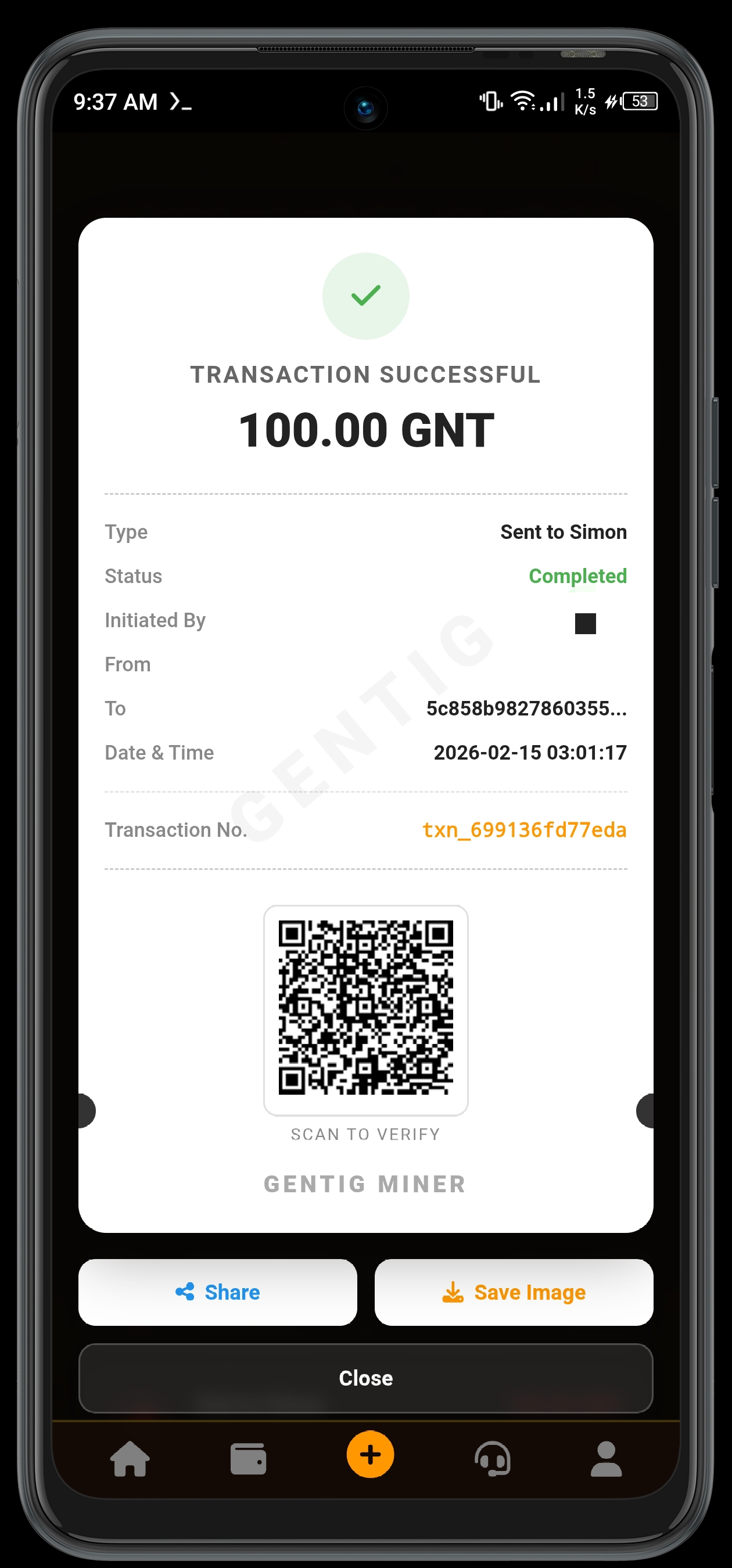 Gentig Receipt